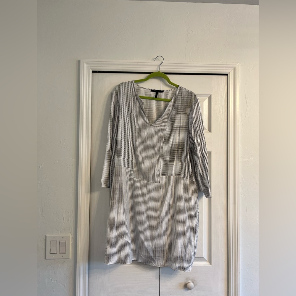 BCBGmaxazria black and white tunic dress, striped